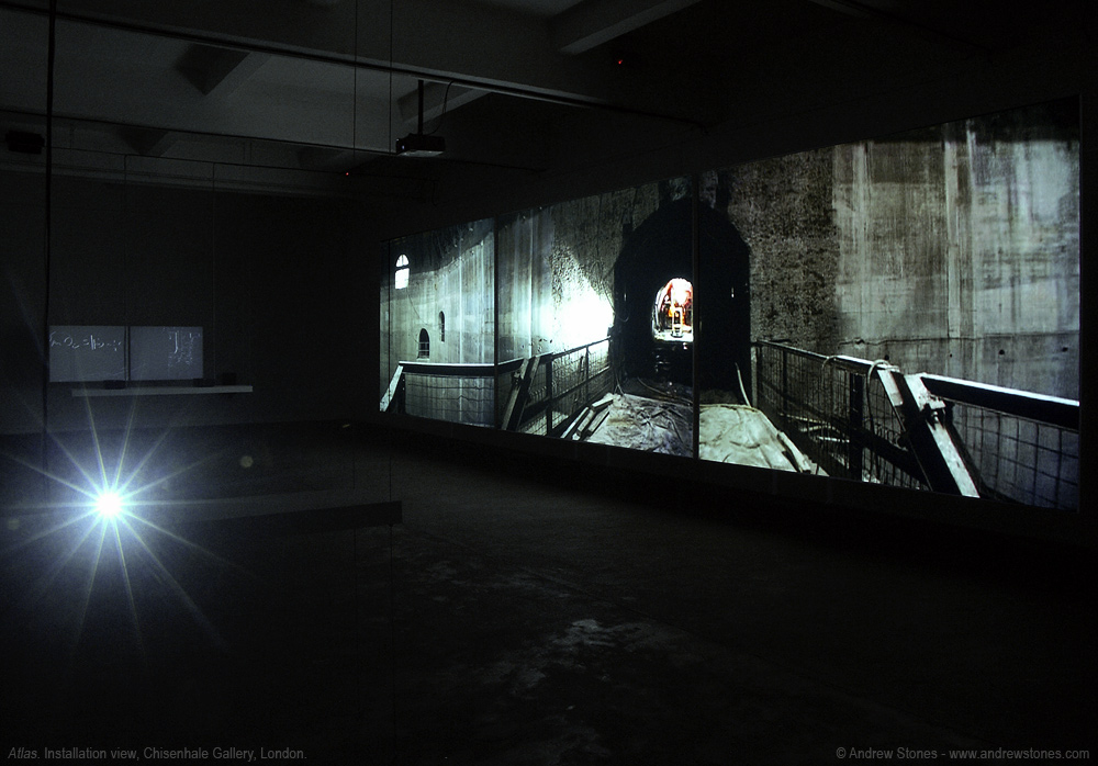 Andrew Stones - 'Atlas' - Installation with video and audio, Chisenhale Gallery London.